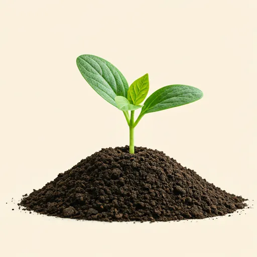 Small green plant sprout emerging from soil